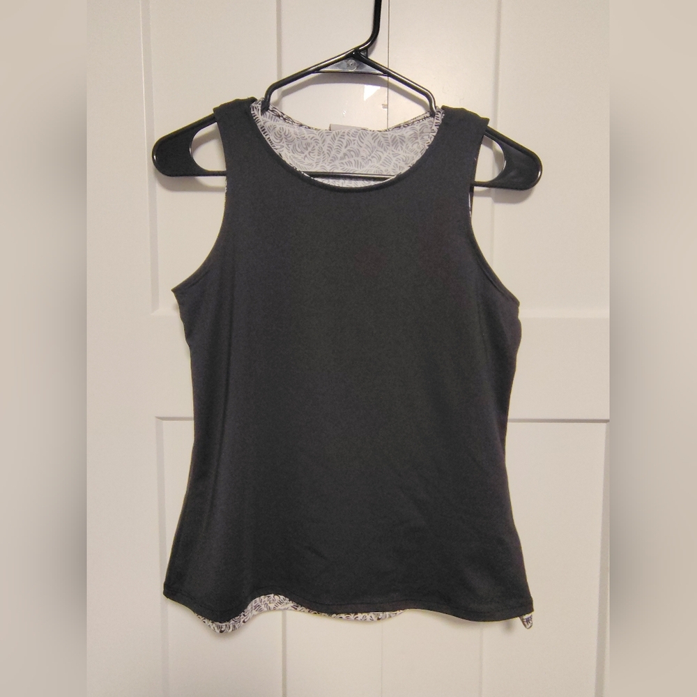 Tommy Bahama sleeveless double-breasted sports top, black and white - Size XS